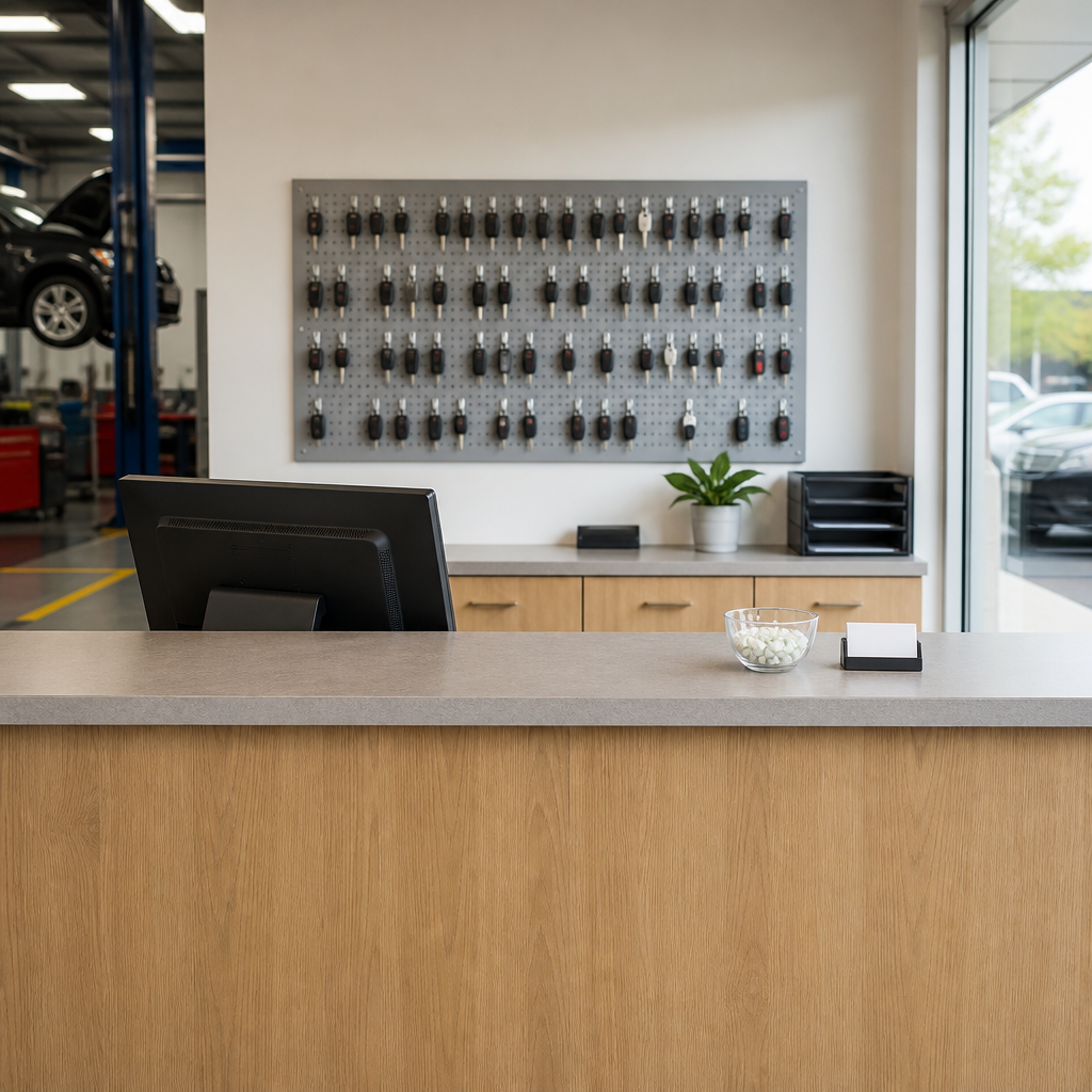 Service counter at Jo Co Auto Repair in Merriam, KS